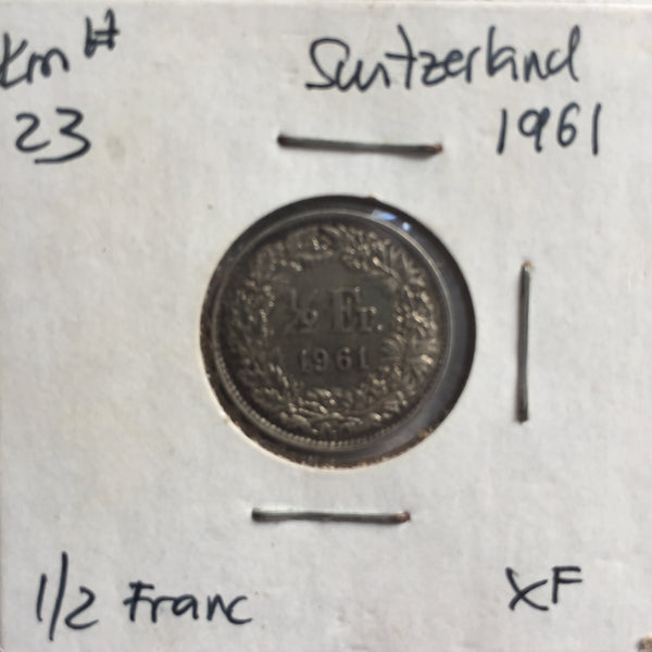 Switzerland, 1/2 Franc, 1961, XF
