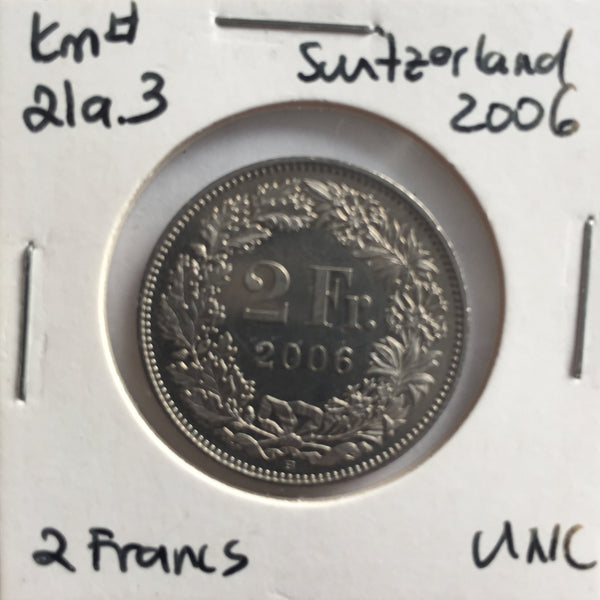 Switzerland, 2 Francs, 2006, UNC