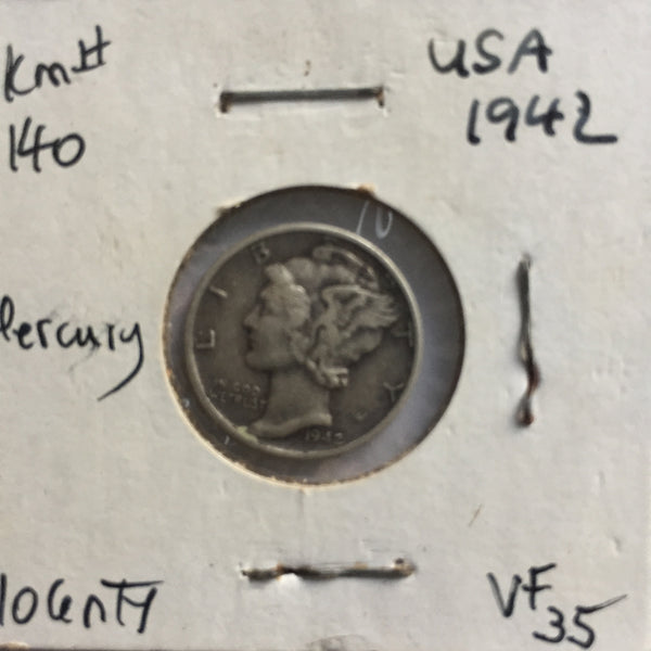 United States, 10 Cents, 1942, VF 35