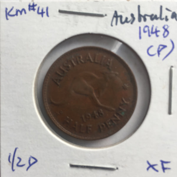 Australia, 1/2 Penny, 1948 (p), XF