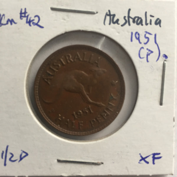 Australia, 1/2 Penny, 1951 (p.), XF
