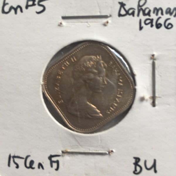 Bahamas, 15 Cents, 1966, BU