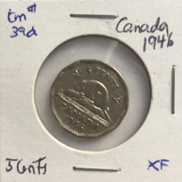 Canada, 5 Cents, 1946, XF