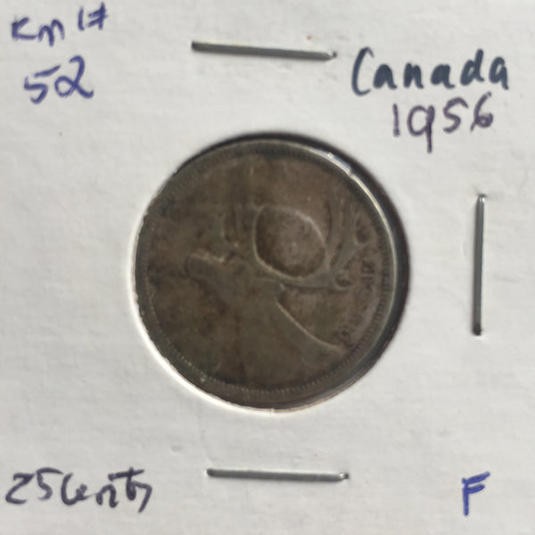 Canada, 25 Cents, 1956, F