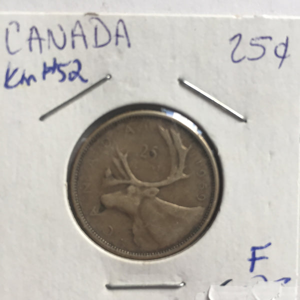 Canada, 25 Cents, 1959, F