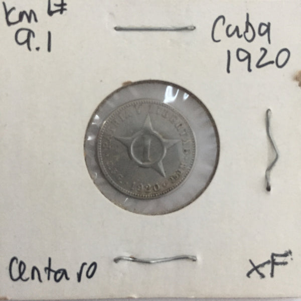 Cuba, 1 Centavo, 1920, XF