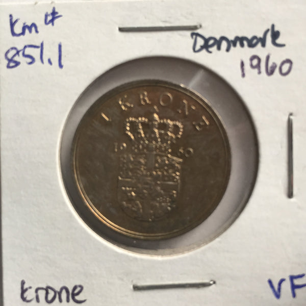 Denmark, 1 Krone, 1960, VF
