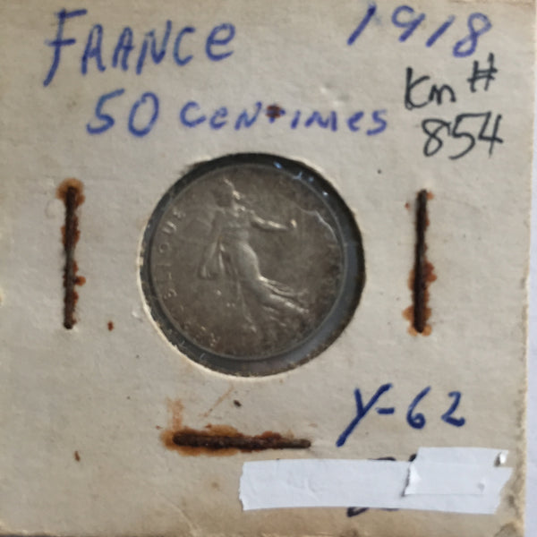 France, 50 Centimes, 1918, UNC