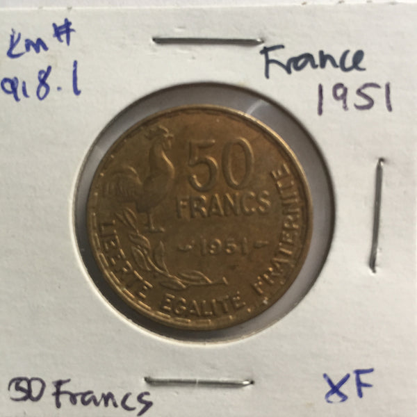 France, 50 Francs, 1951, XF
