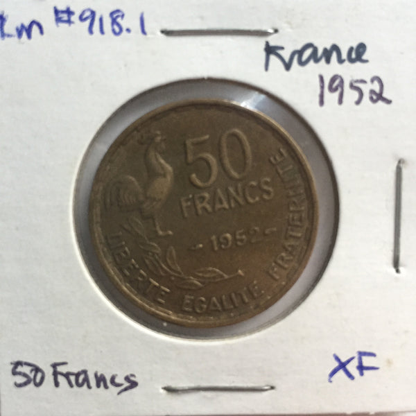 France, 50 Francs, 1952, XF