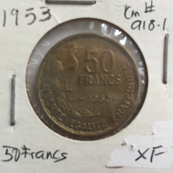 France, 50 Francs, 1953, XF