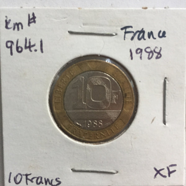 France, 10 Francs, 1988, XF