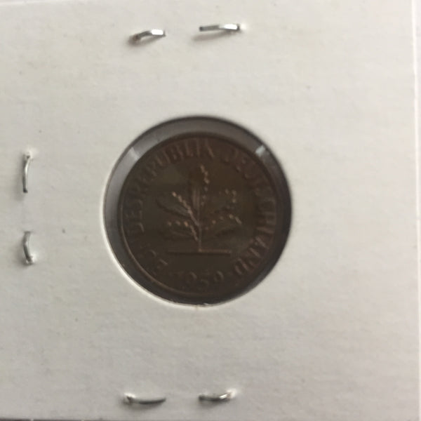Germany, 2 Pfennig, 1959 D, XF