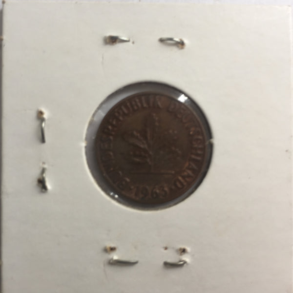 Germany, 2 Pfennig, 1963 D, XF