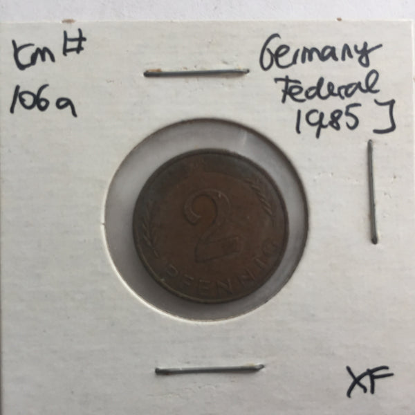 Germany, 2 Pfennig, 1985 J, XF