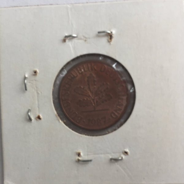Germany, 2 Pfennig, 1987 D, XF