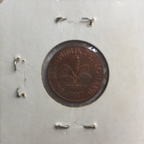 Germany, 2 Pfennig, 1987 F, XF