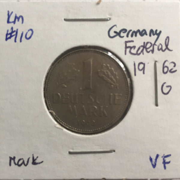 Germany, 1 Mark, 1962 G, VF