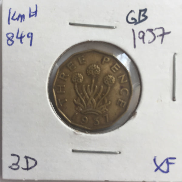 Great Britain, 3 Pence, 1937, XF