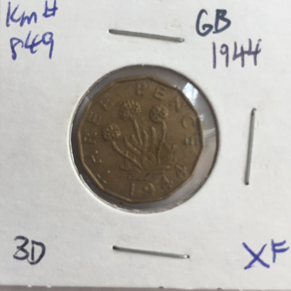 Great Britain, 3 Pence, 1944, XF