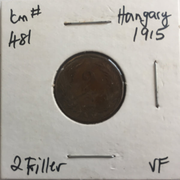 Hungary, 2 Filler, 1915, VF