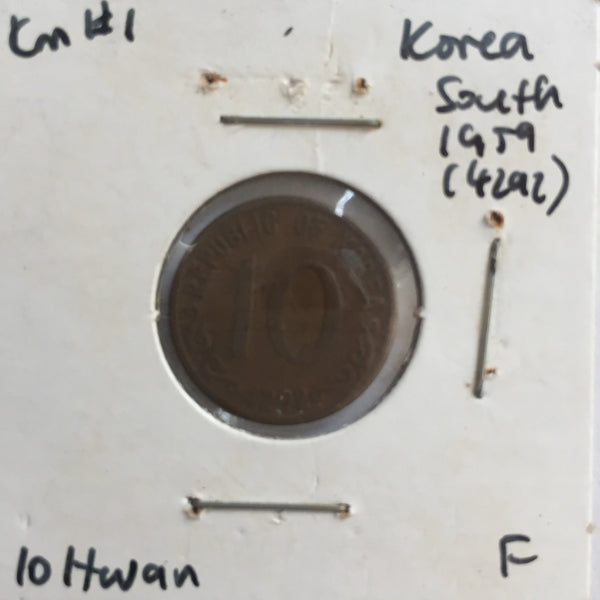 Korea, 10 Hwan, 1959 (4292 KE), F