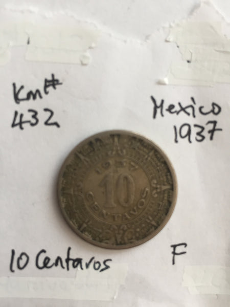Mexico, 10 Centavos, 1937, F