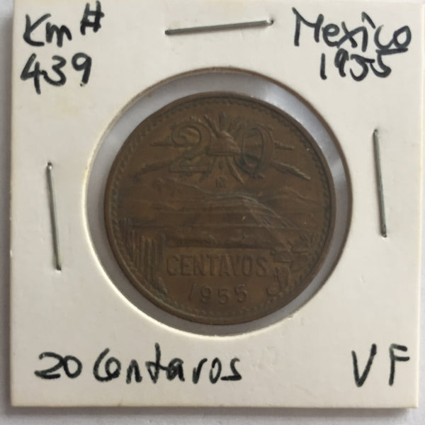 Mexico, 20 Centavos, 1955, VF