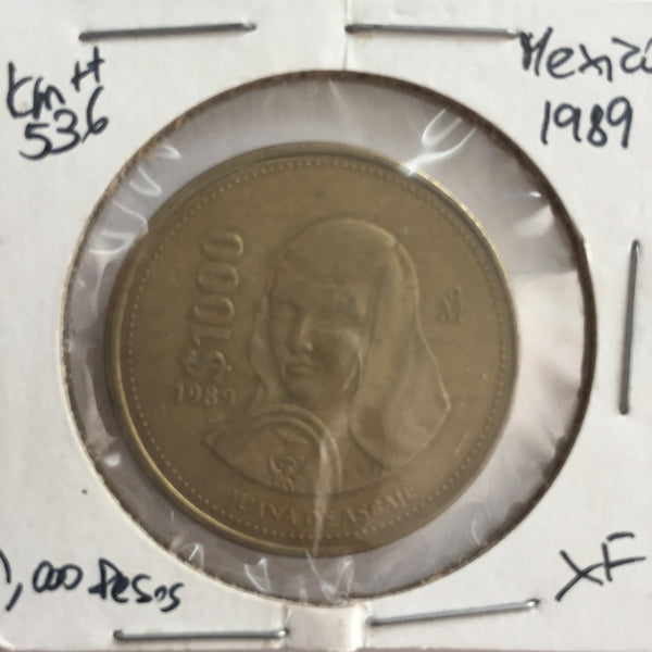 Mexico, 1000 Pesos, 1989, XF
