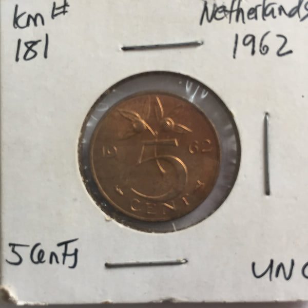 Netherlands, 5 Cents, 1962, UNC