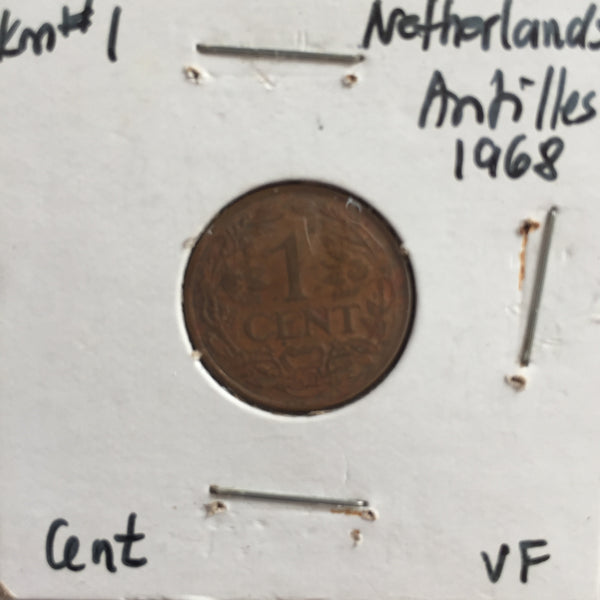 Netherlands Antilles, 1 Cent, 1968, VF