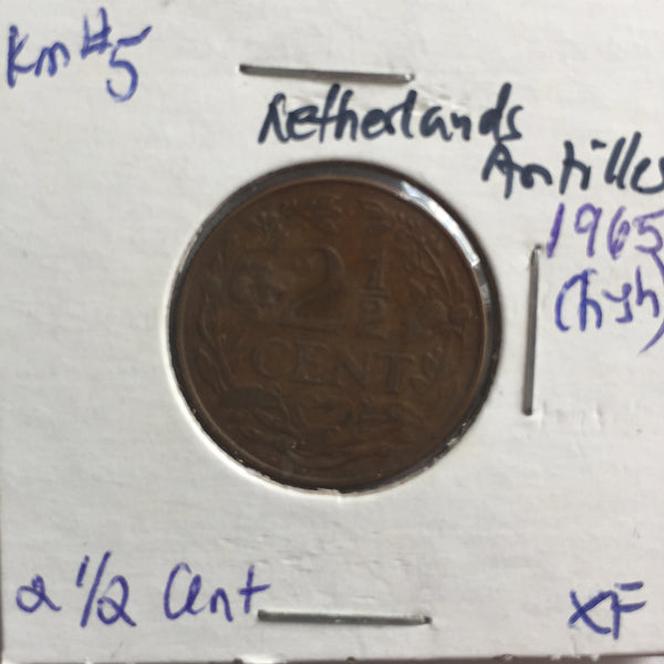 Netherlands Antilles, 2 1/2 Cents, 1965, XF