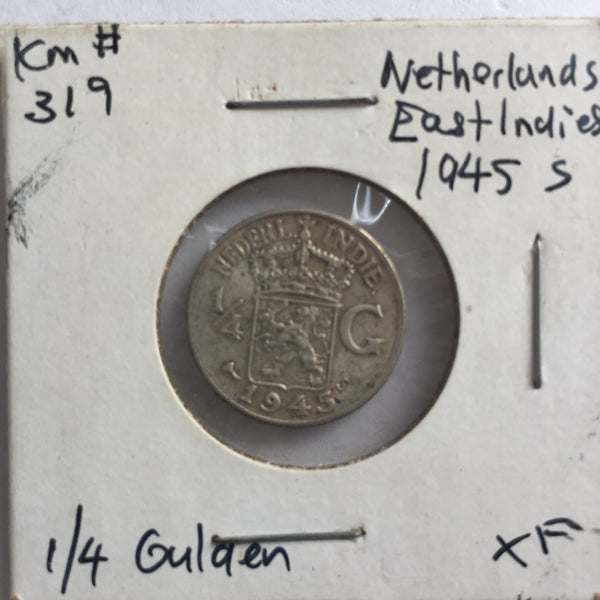 Netherlands East Indies, 1/4 Gulden, 1945 S, XF