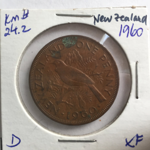 New Zealand, 1 Penny, 1960, XF