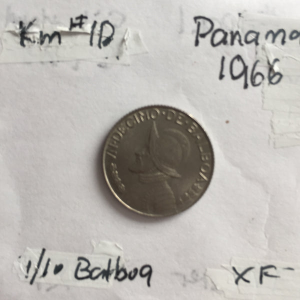 Panama, 1/10 Balboa, 1966, XF