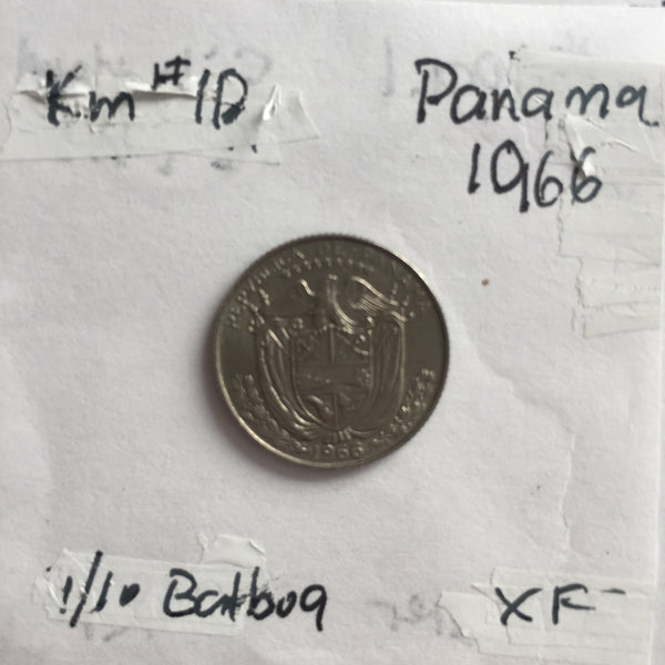 Panama, 1/10 Balboa, 1966, XF