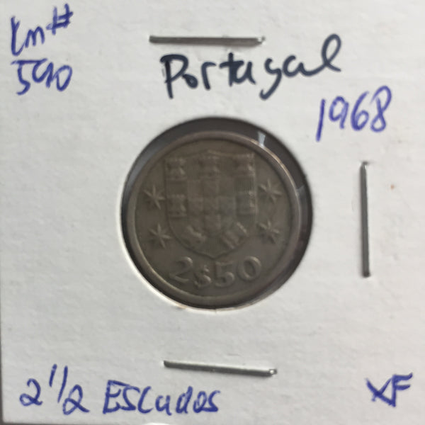 Portugal, 2 1/2 Escudos, 1968, XF
