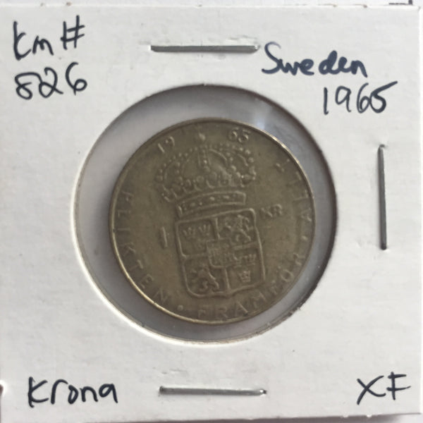 Sweden, 1 Krona, 1965, XF