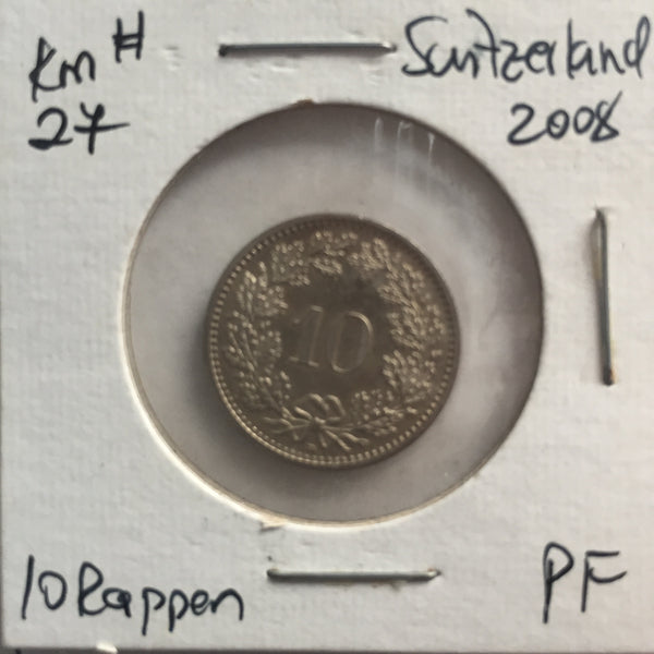Switzerland, 10 Rappen, 2008, PF