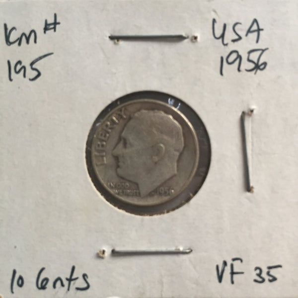 United States, 10 Cents, 1956, VF 35
