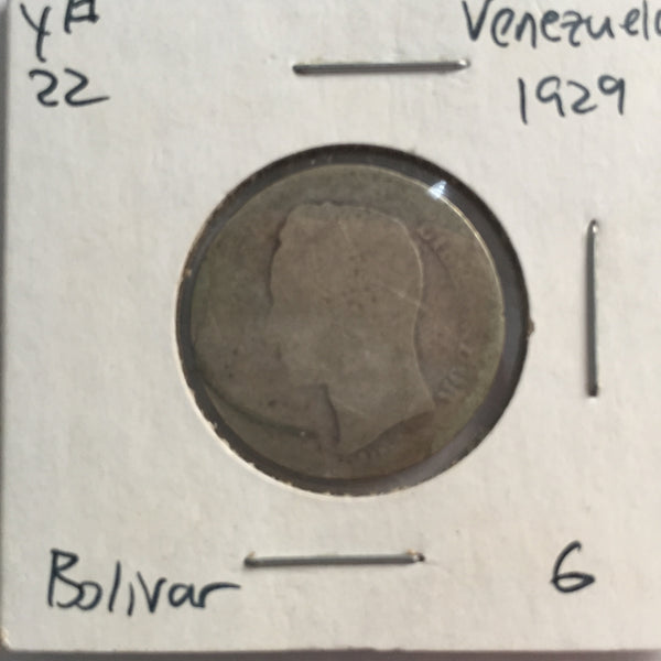 Venezuela, 1 Bolivar, 1929, G