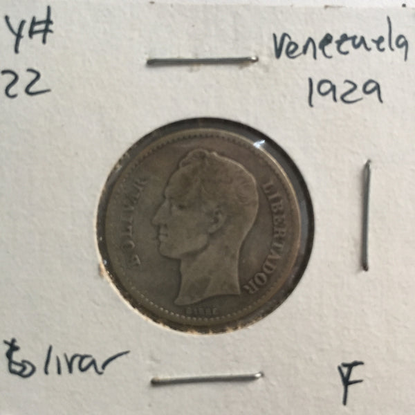 Venezuela, 1 Bolivar, 1929, F