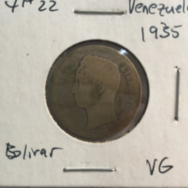 Venezuela, 1 Bolivar, 1935, VG