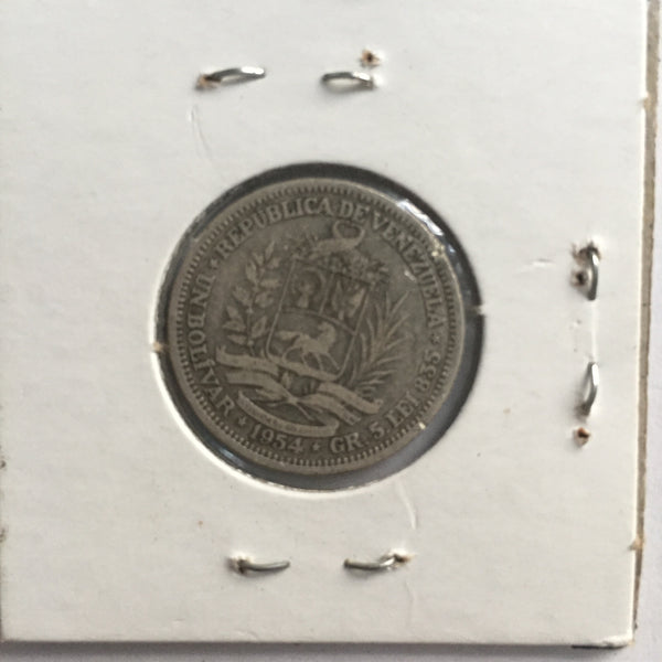 Venezuela, 1 Bolivar, 1954, F
