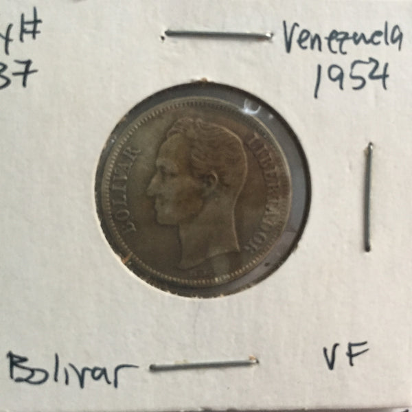 Venezuela, 1 Bolivar, 1954, VF